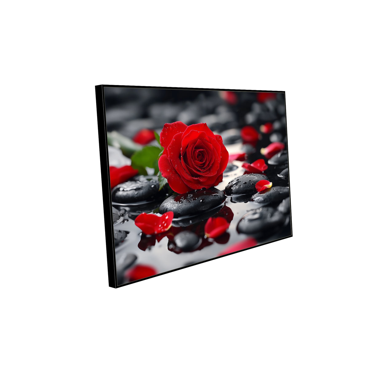 Elegant Red Rose Canvas Wall Art