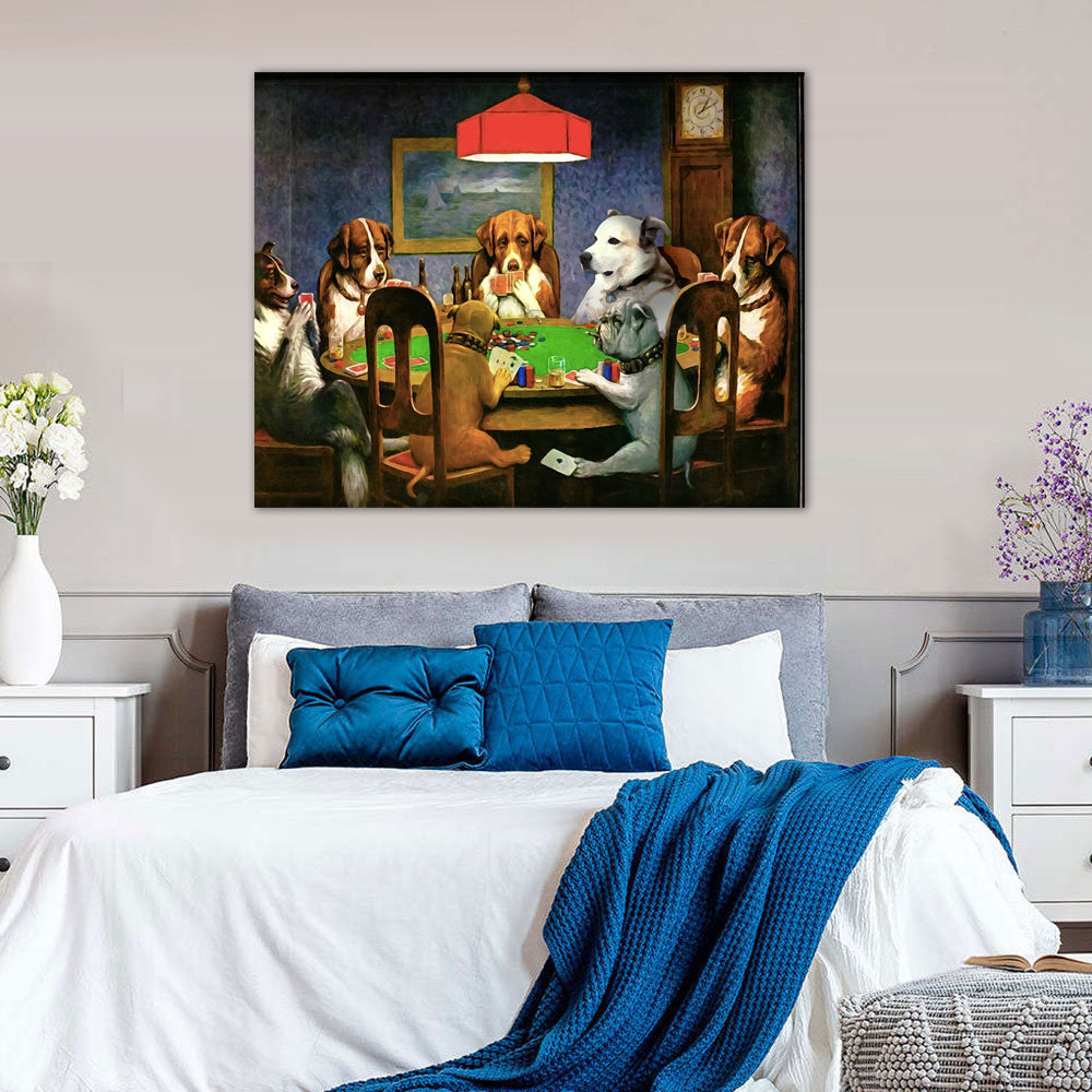 Classic Dogs Playing Poker Canvas Wall Art