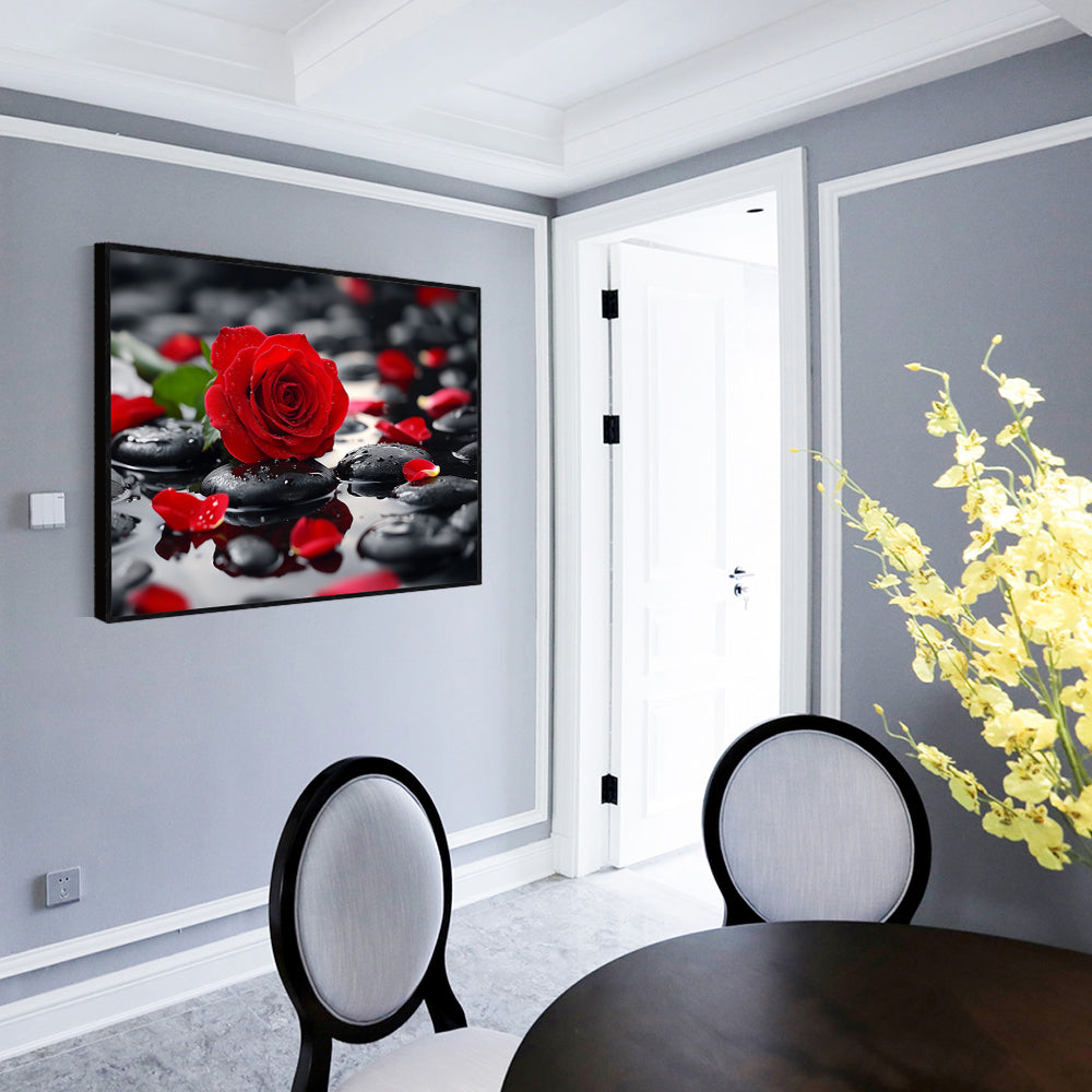 Elegant Red Rose Canvas Wall Art