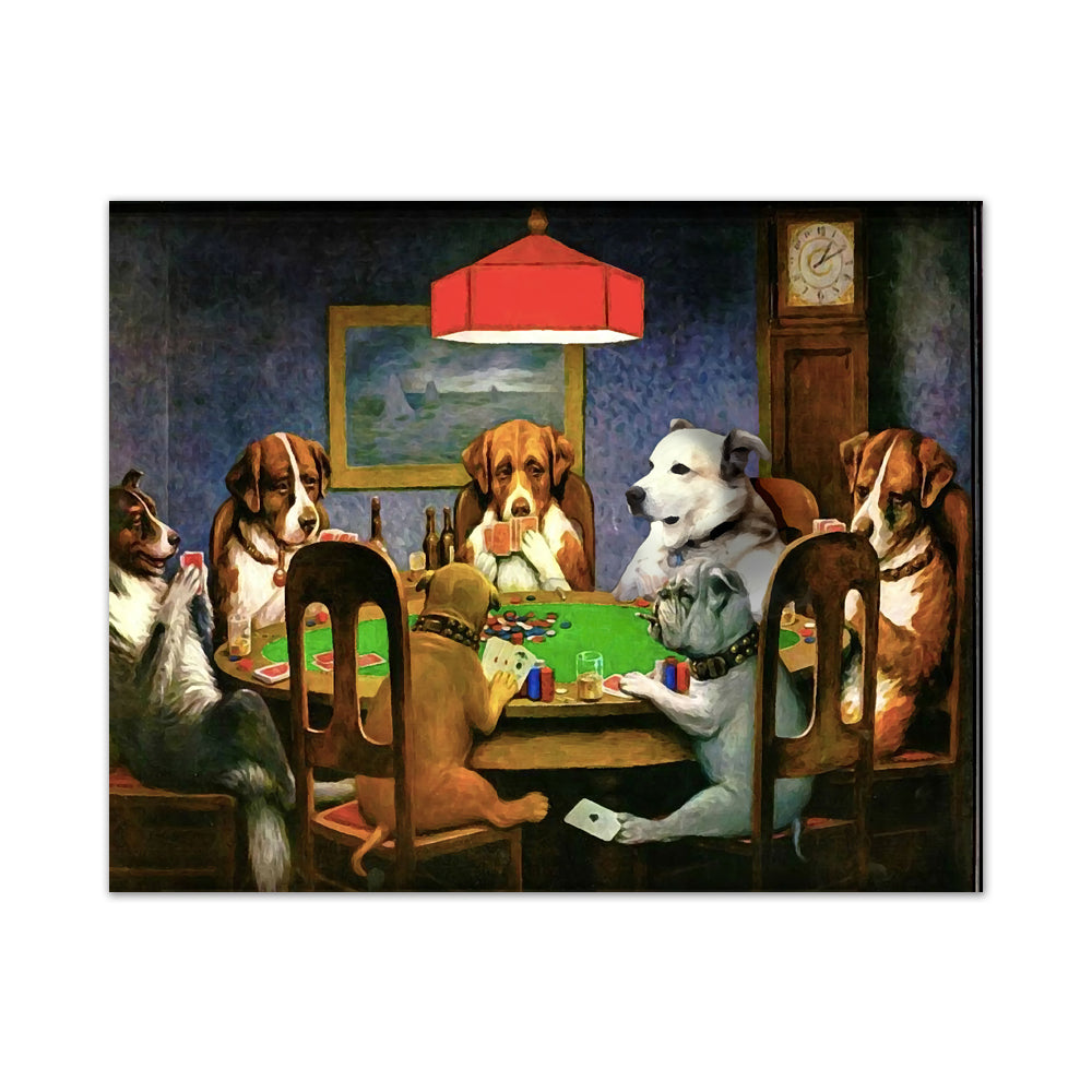 Classic Dogs Playing Poker Canvas Wall Art
