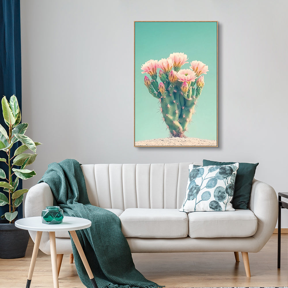 Blooming Cactus Canvas Wall Art