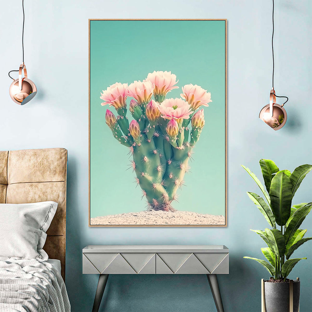 Blooming Cactus Canvas Wall Art