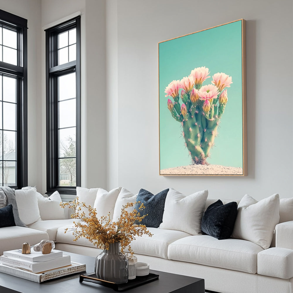 Blooming Cactus Canvas Wall Art