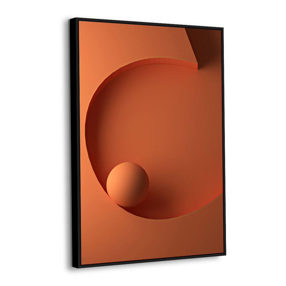 Warm Orange Geometric Balance Canvas Wall Art