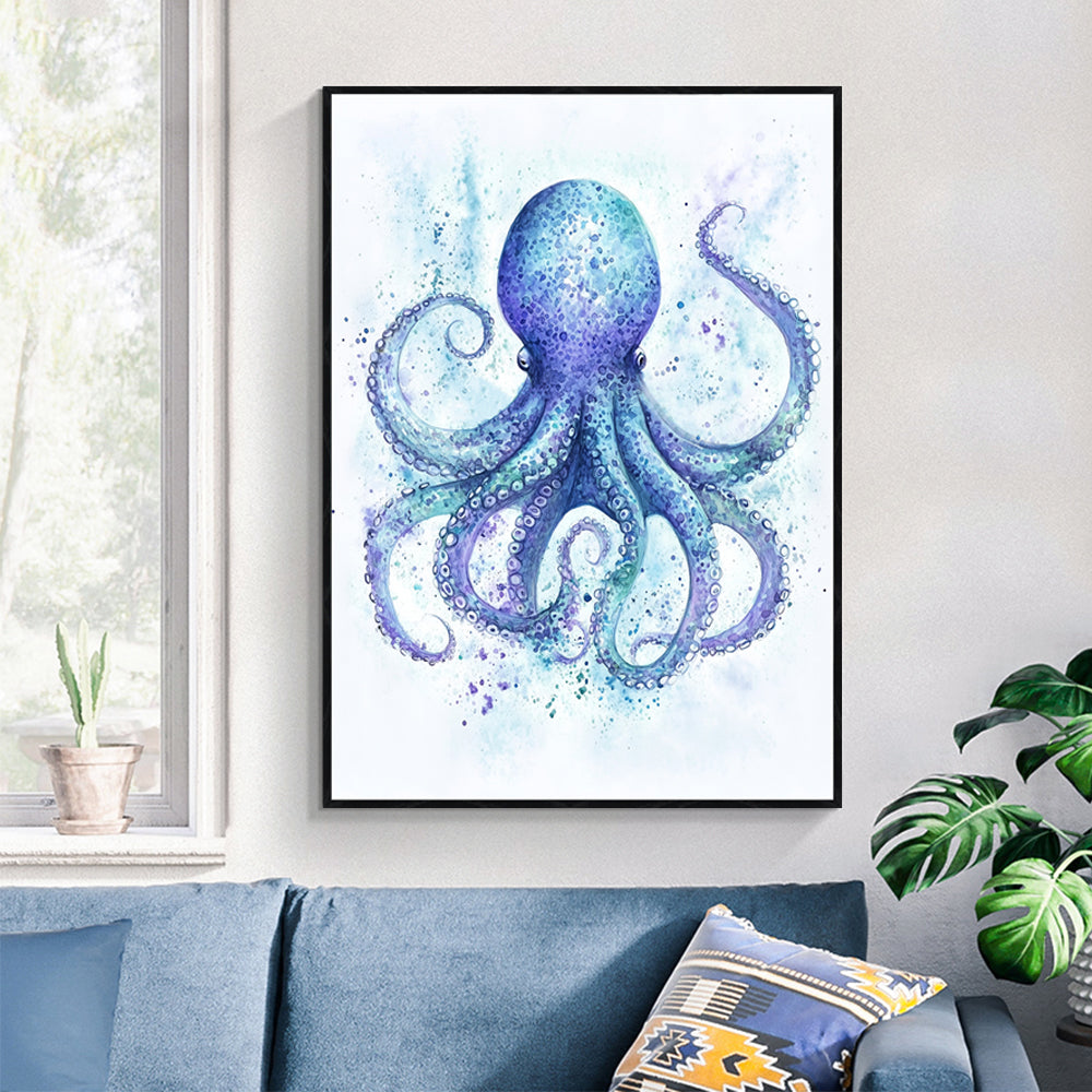 Whimsical Watercolor Octopus Canvas Wall Art