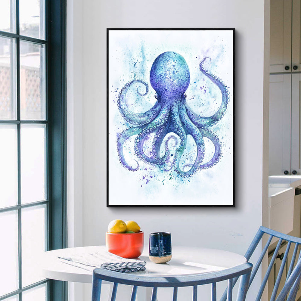 Whimsical Watercolor Octopus Canvas Wall Art