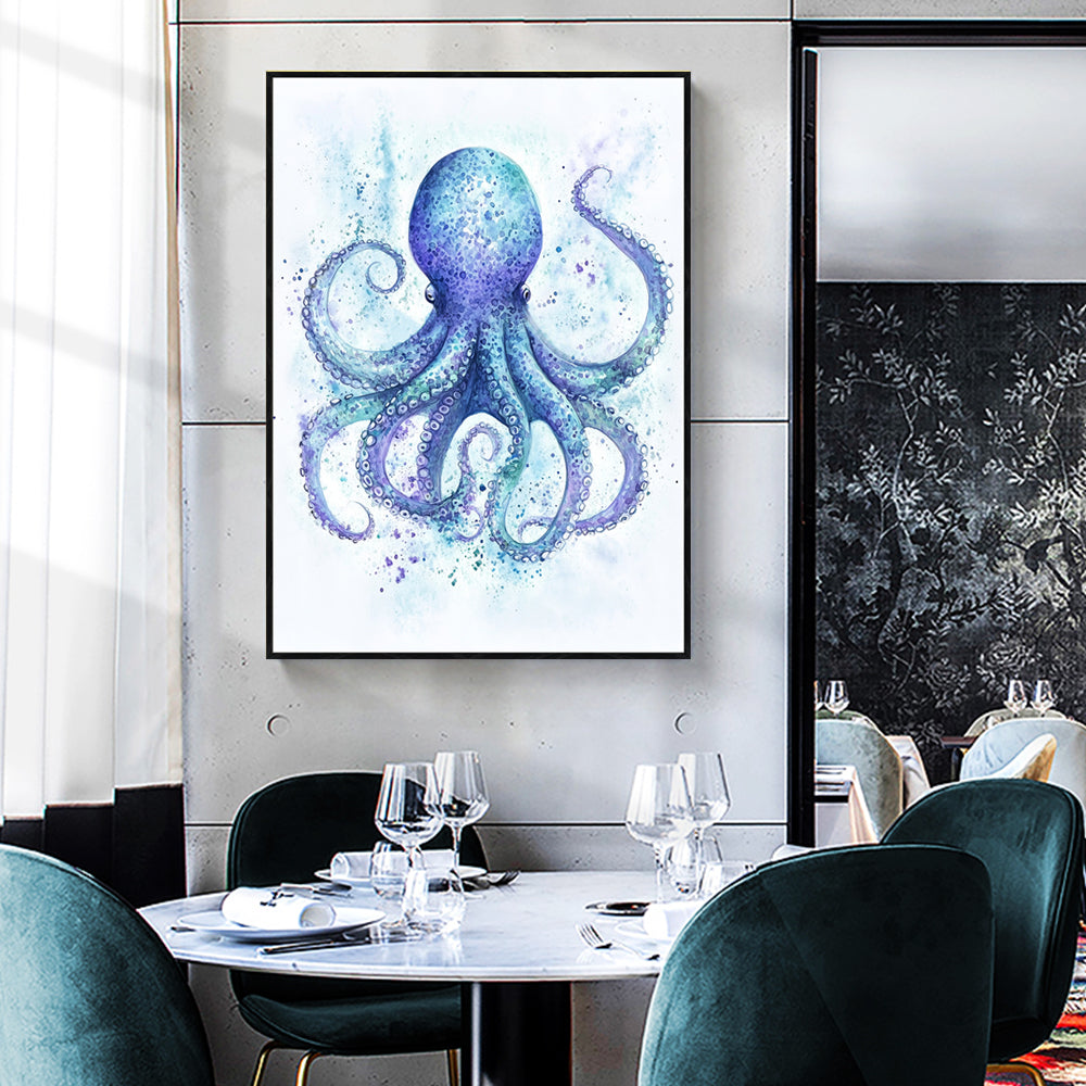 Whimsical Watercolor Octopus Canvas Wall Art