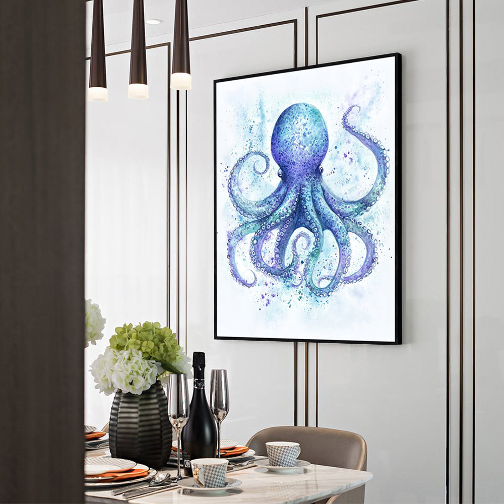 Whimsical Watercolor Octopus Canvas Wall Art