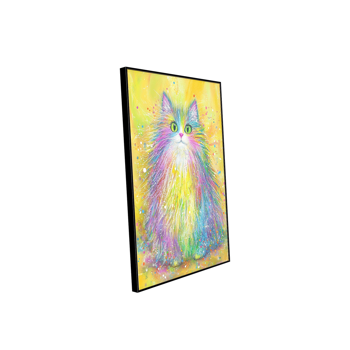 Vibrant Rainbow Cat Canvas Wall Art