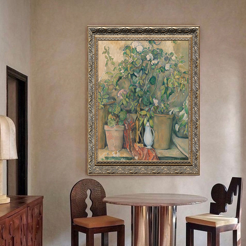 Terracotta Pots And Flowers Still Life By Paul Cezanne