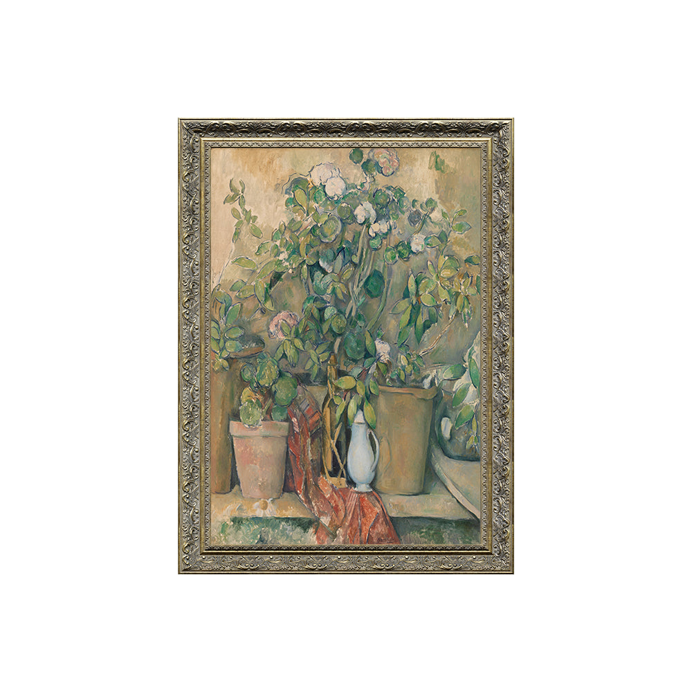 Terracotta Pots And Flowers Still Life By Paul Cezanne