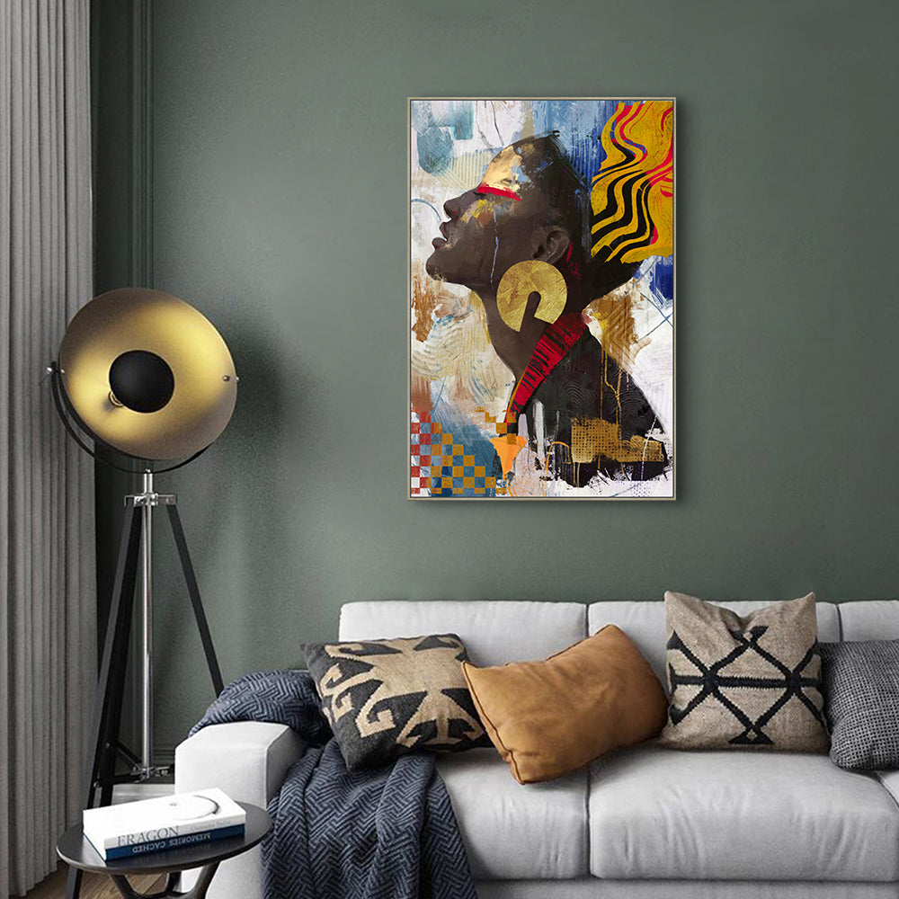 Golden Gaze: Afrocentric Canvas Wall Art