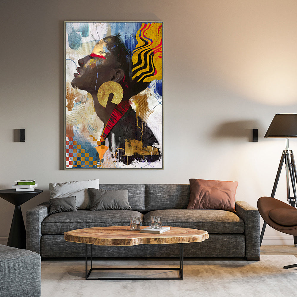 Golden Gaze: Afrocentric Canvas Wall Art