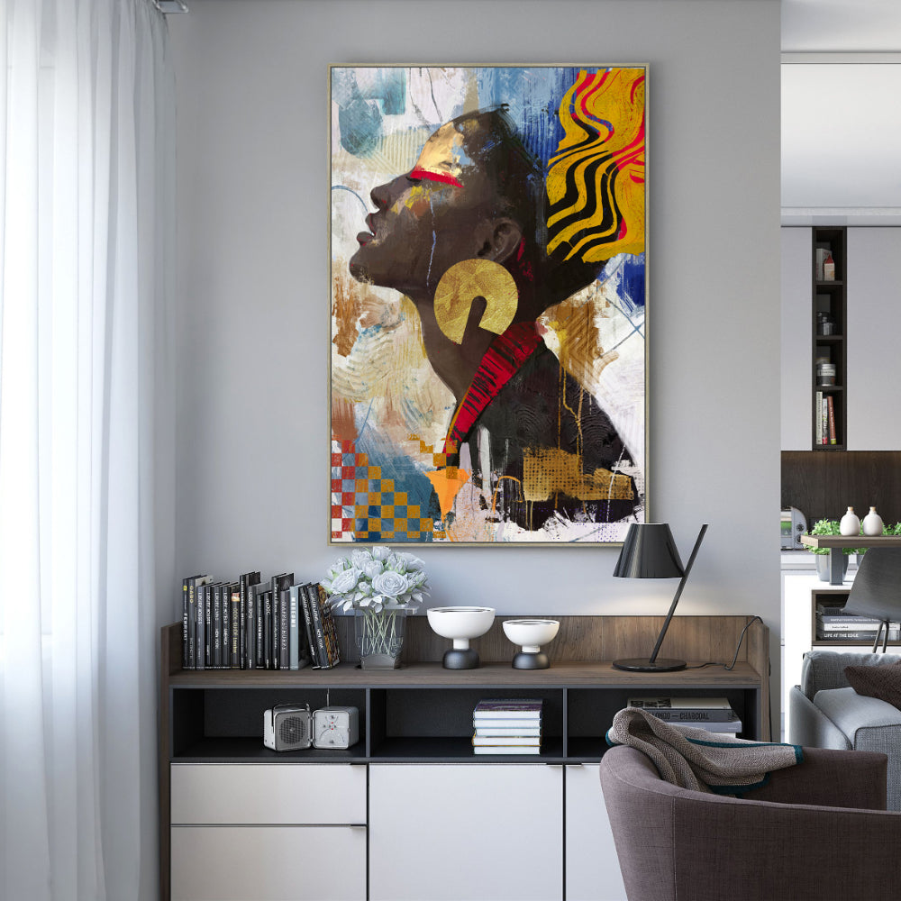 Golden Gaze: Afrocentric Canvas Wall Art