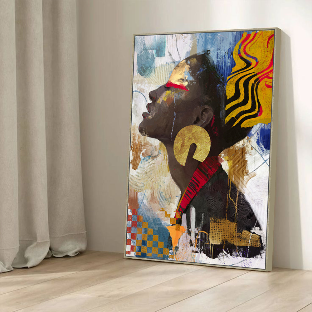 Golden Gaze: Afrocentric Canvas Wall Art