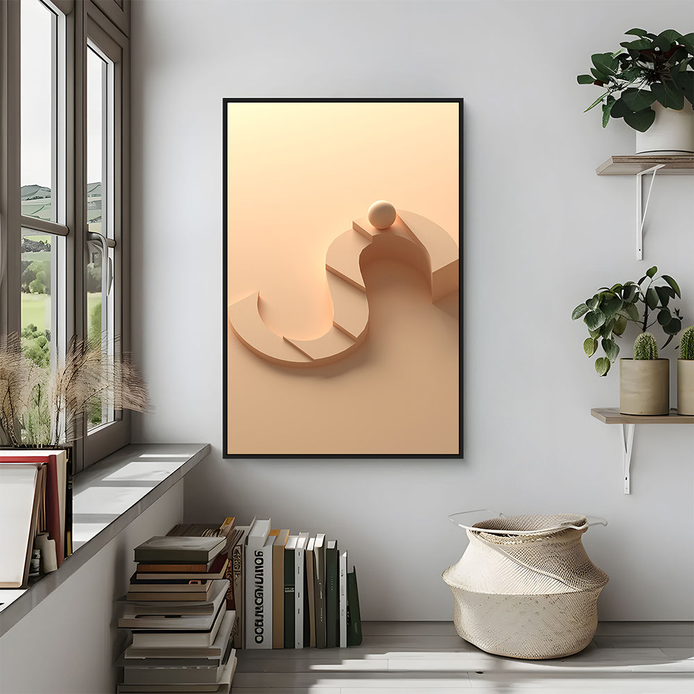 "Embrace Of Tranquility" Geometric Abstract Canvas Wall Art