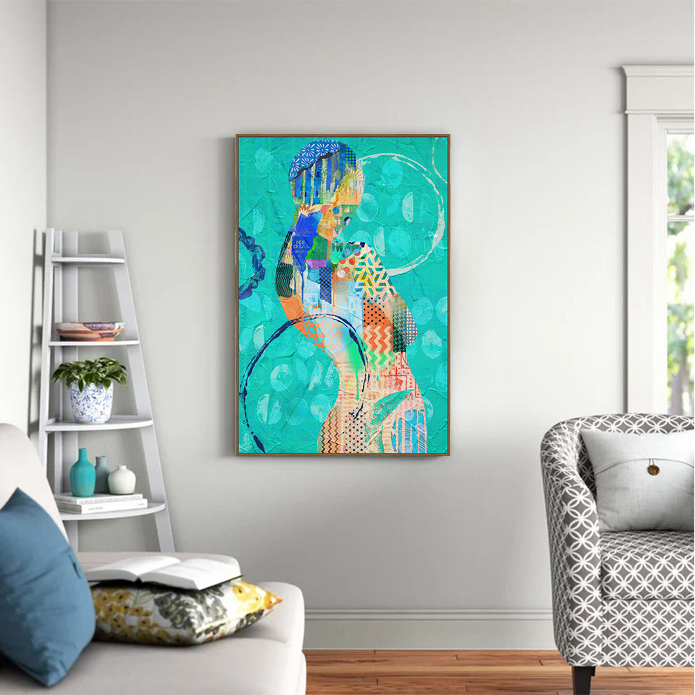 Vibrant Reflections: Figure Canvas Wall Art