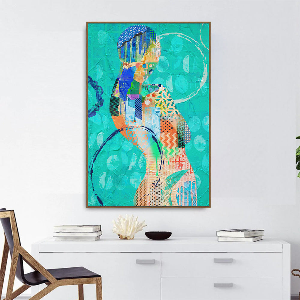 Vibrant Reflections: Figure Canvas Wall Art