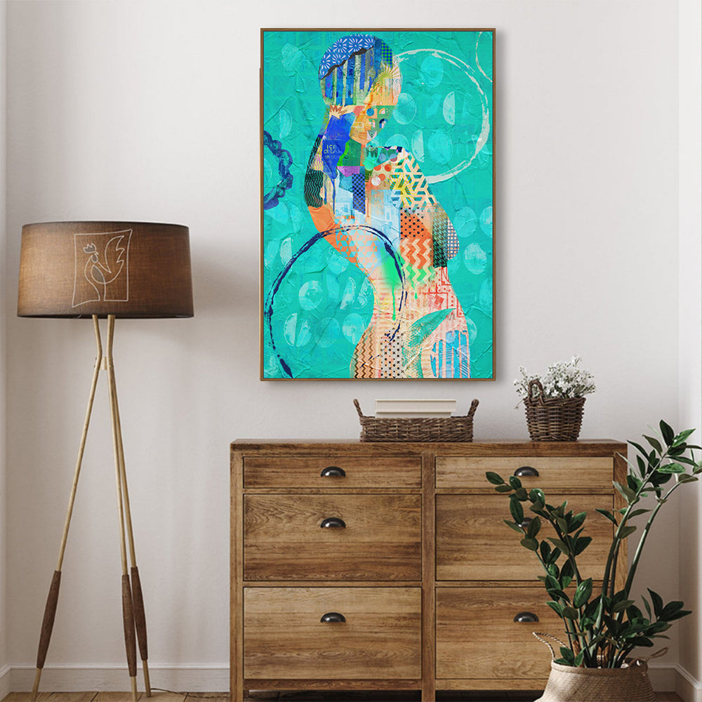Vibrant Reflections: Figure Canvas Wall Art