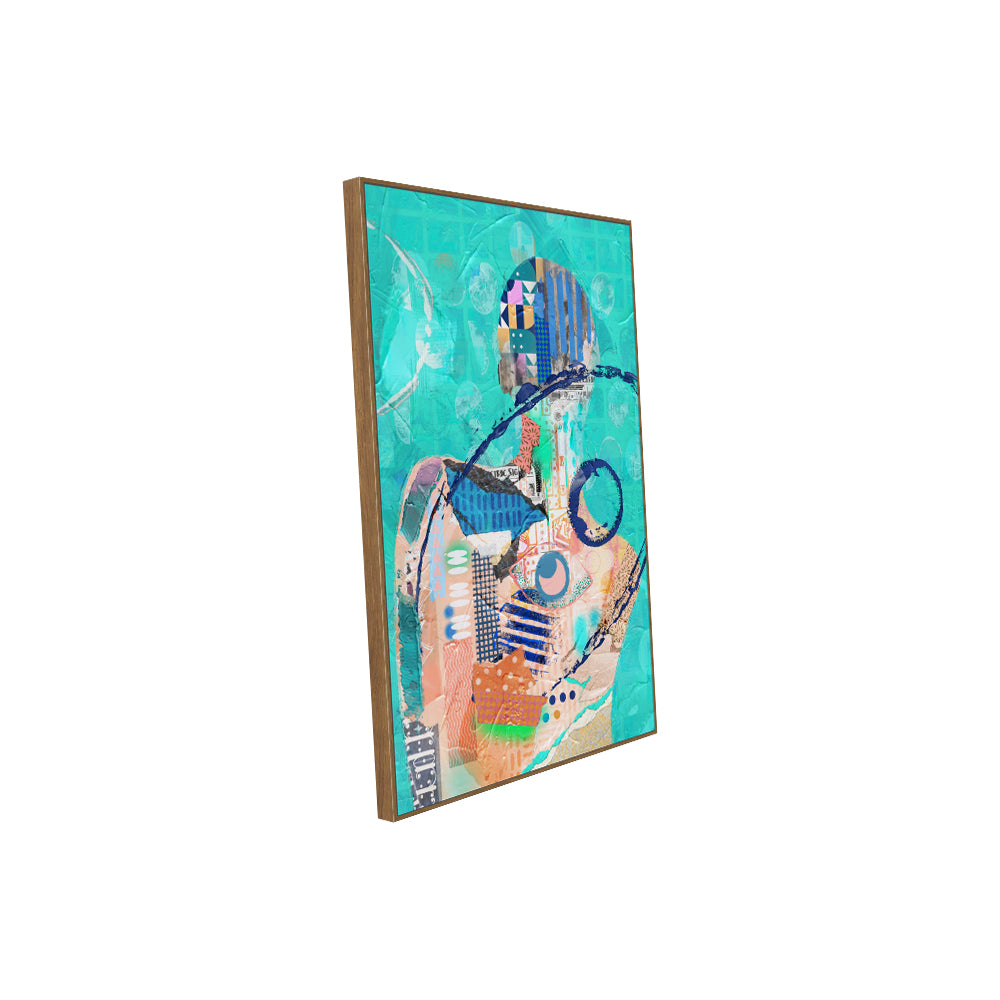Aqua Harmony Figure Canvas Wall Art