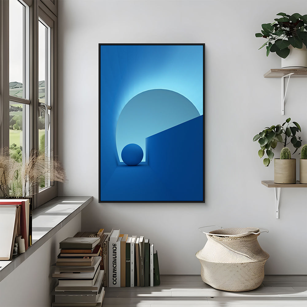 "Serenity In Blue" Abstract Minimalist Canvas Wall Art