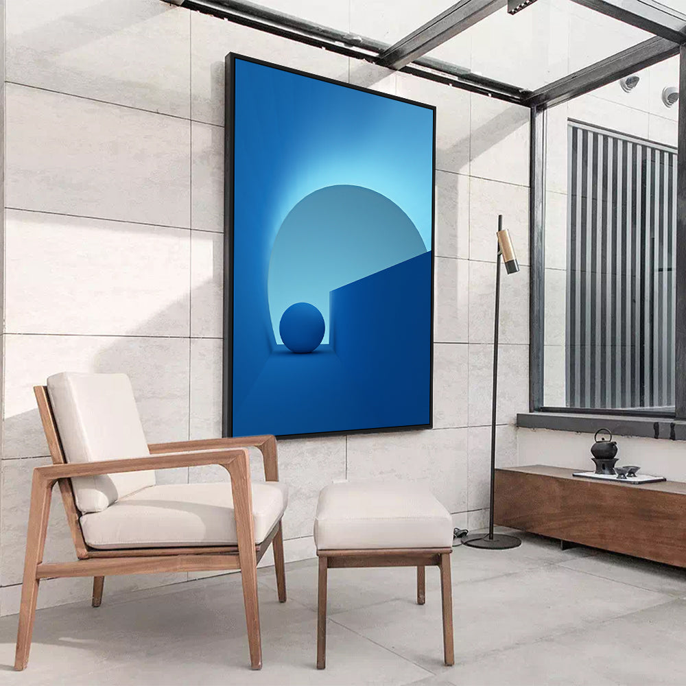 "Serenity In Blue" Abstract Minimalist Canvas Wall Art