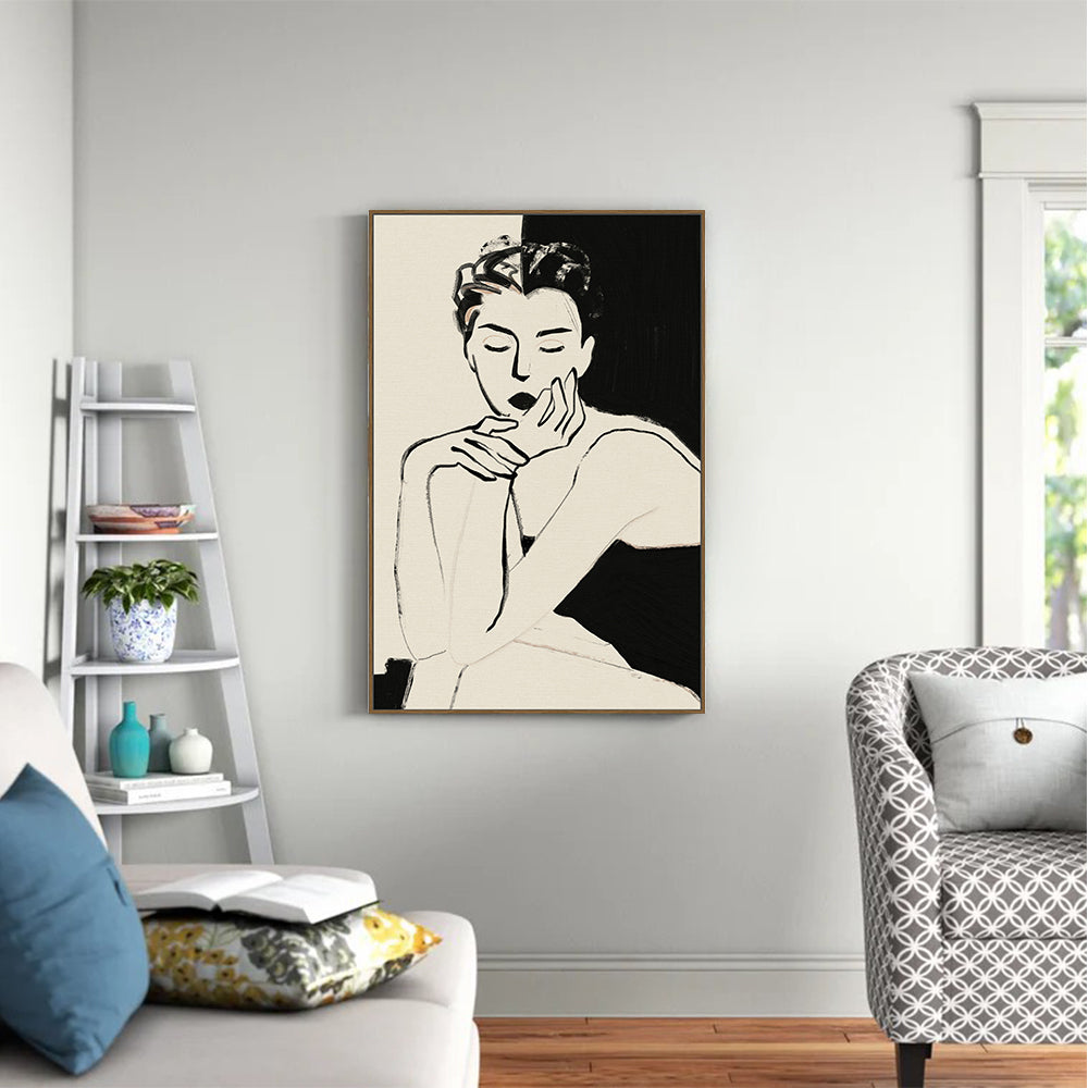 Graceful Reflections: Monochrome Elegance Canvas Wall Art