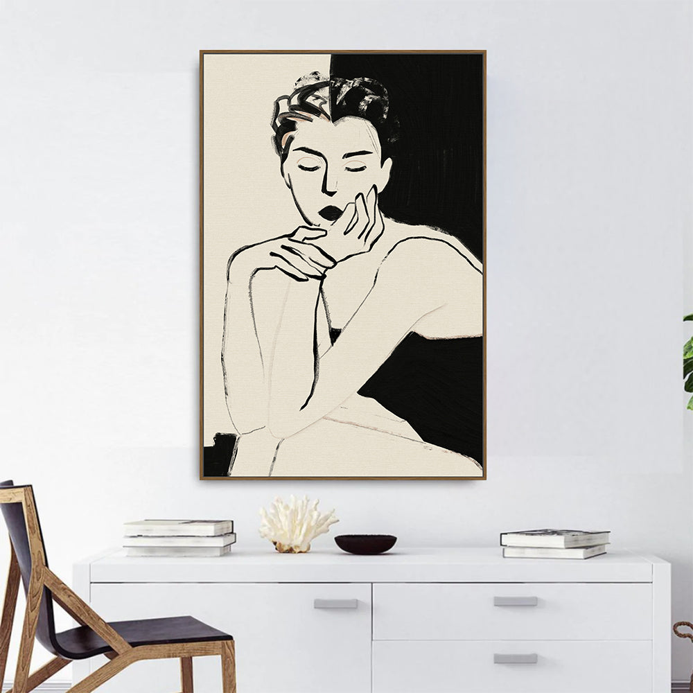 Graceful Reflections: Monochrome Elegance Canvas Wall Art