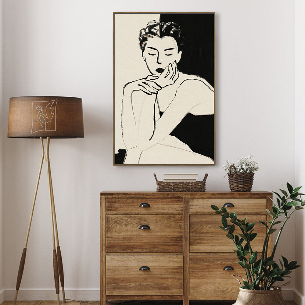 Graceful Reflections: Monochrome Elegance Canvas Wall Art