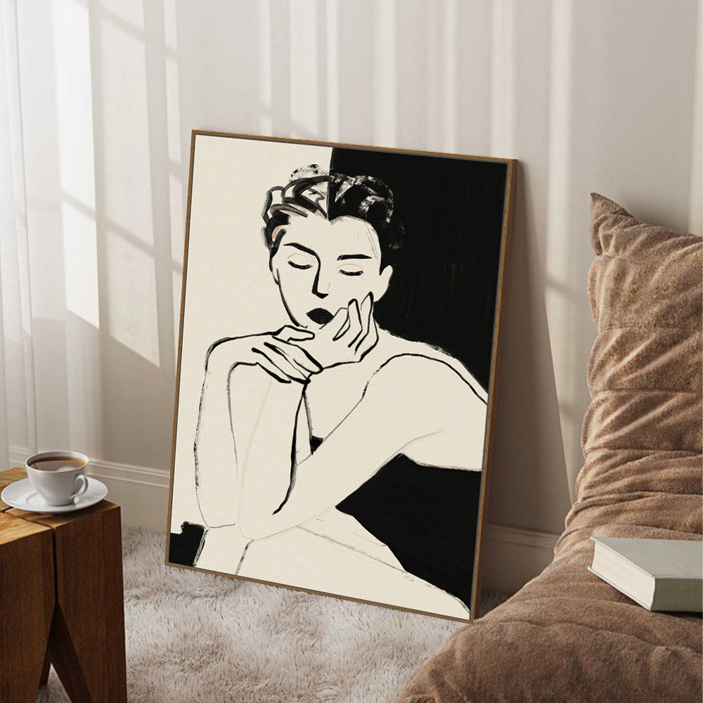 Graceful Reflections: Monochrome Elegance Canvas Wall Art