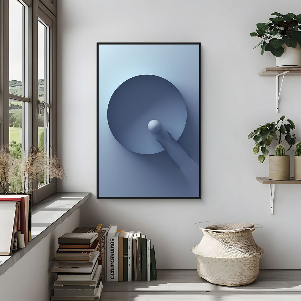 "Flow Of Blue" Abstract Geometric Canvas Wall Art