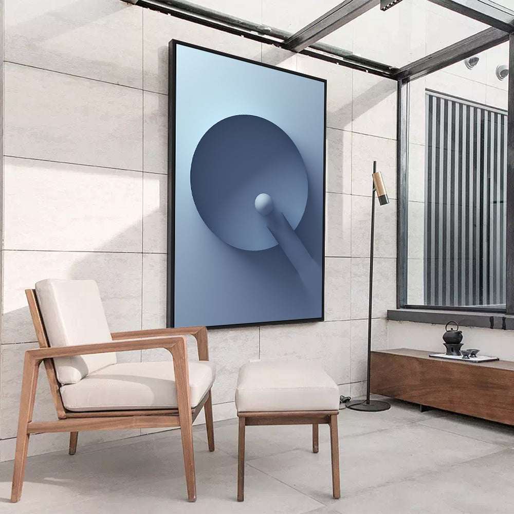 "Flow Of Blue" Abstract Geometric Canvas Wall Art