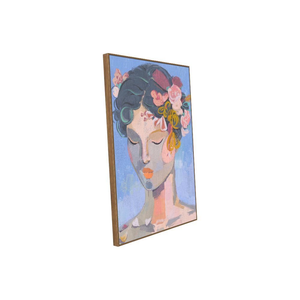 Blooming Grace: Floral Portrait Canvas Wall Art