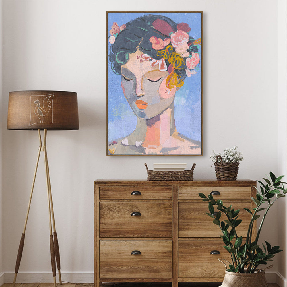 Blooming Grace: Floral Portrait Canvas Wall Art