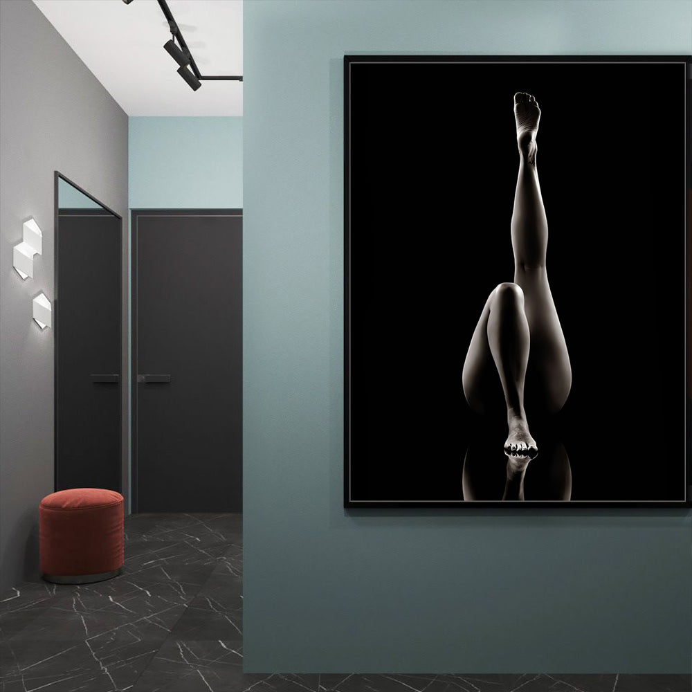 Elegant Silhouette - Black & White Figure Canvas Wall Art