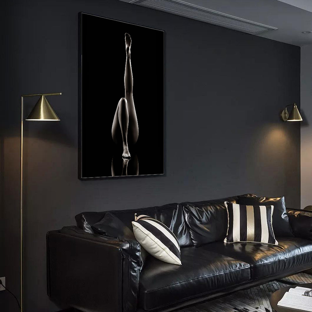 Elegant Silhouette - Black & White Figure Canvas Wall Art