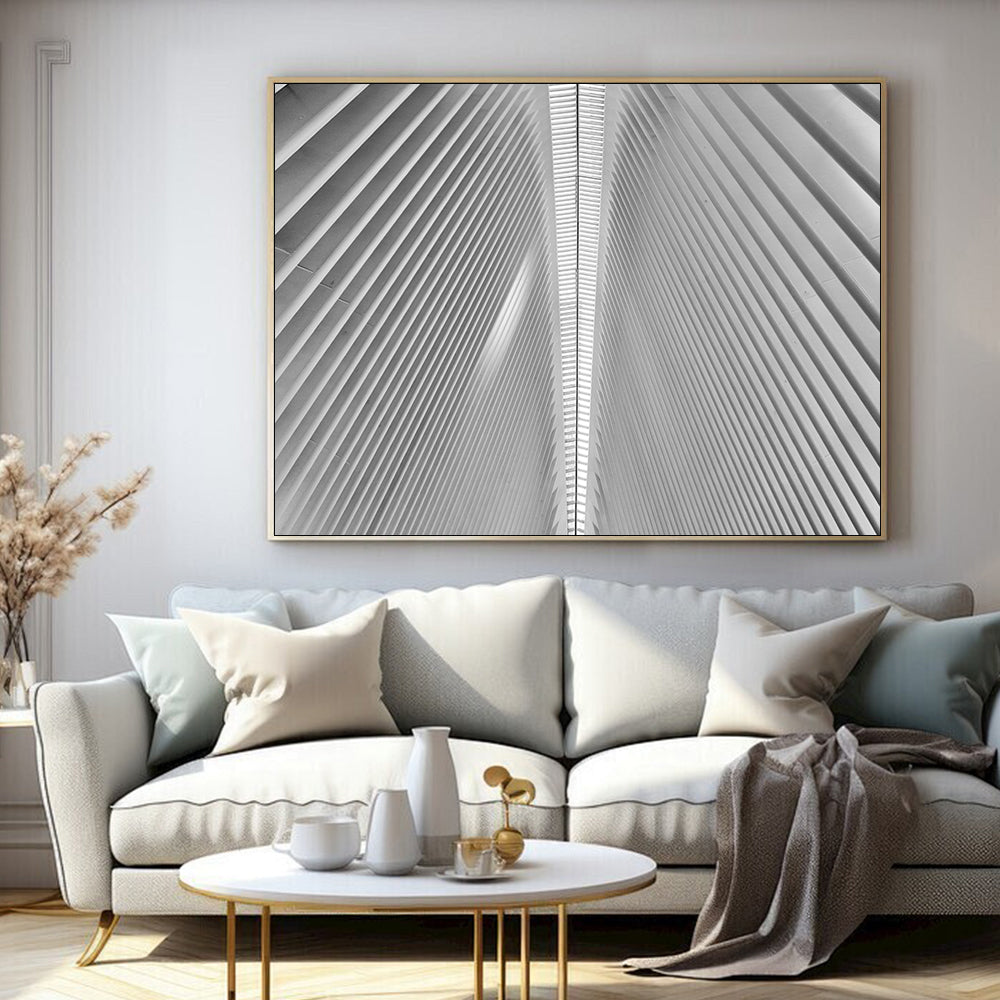 Monochrome Symmetry: Black And White Architectural Canvas Wall Art