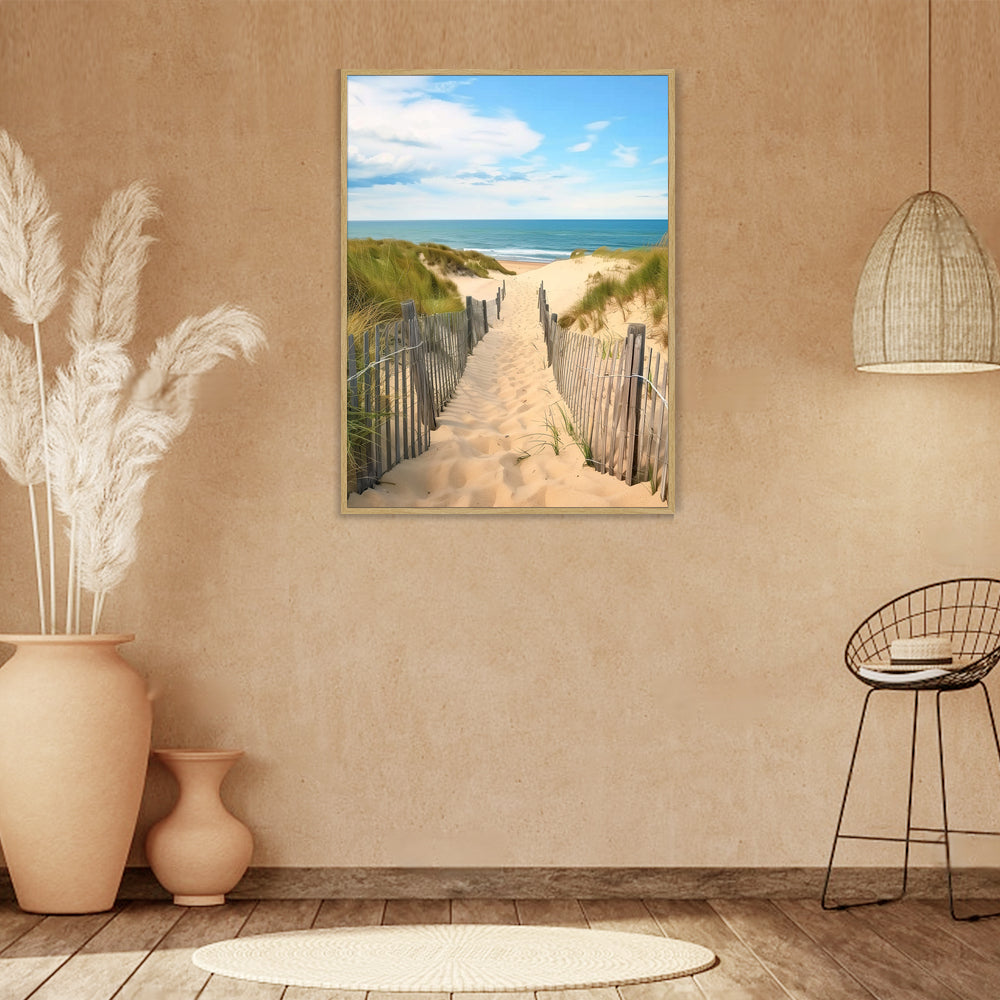 Sandy Pathway to Serenity Coastal Canvas Wall Art