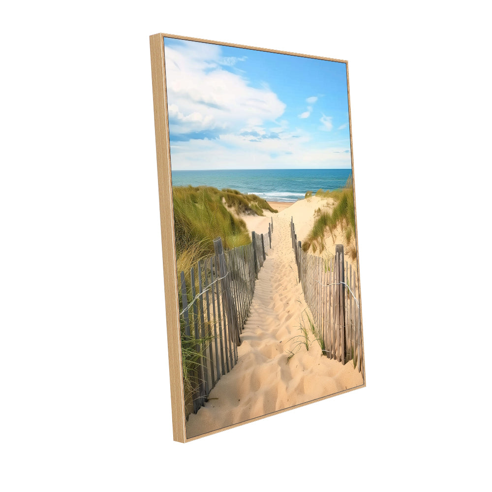 Sandy Pathway to Serenity Coastal Canvas Wall Art