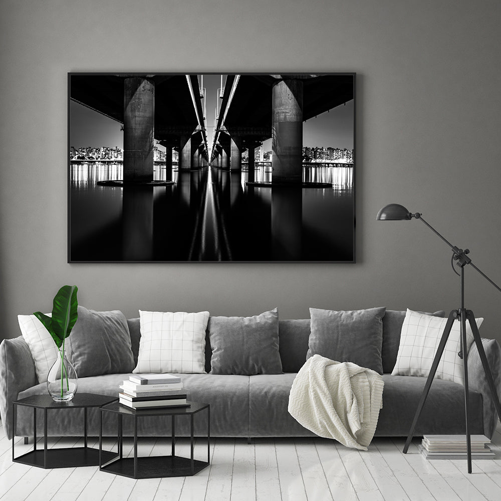 Stunning : Symmetry Beneath The Bridge Canvas Wall Art