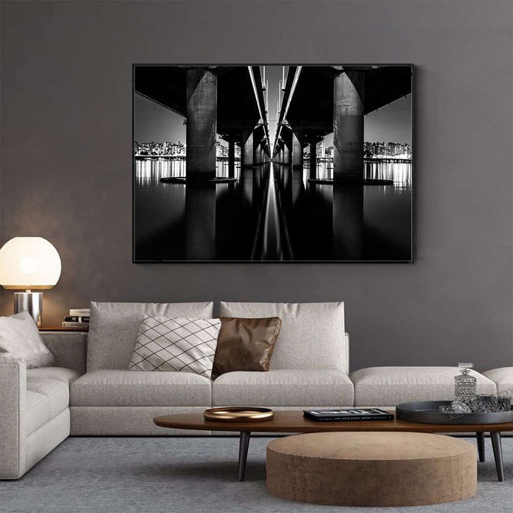 Stunning : Symmetry Beneath The Bridge Canvas Wall Art