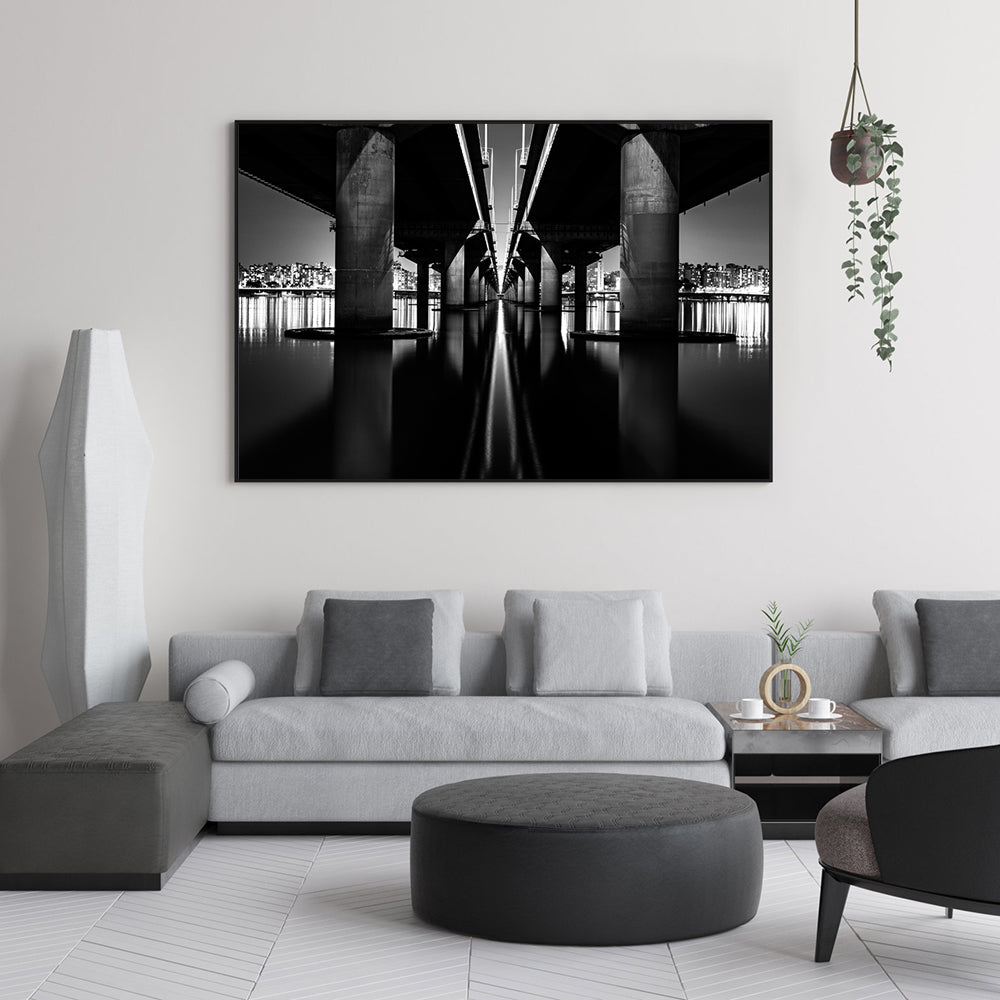 Stunning : Symmetry Beneath The Bridge Canvas Wall Art