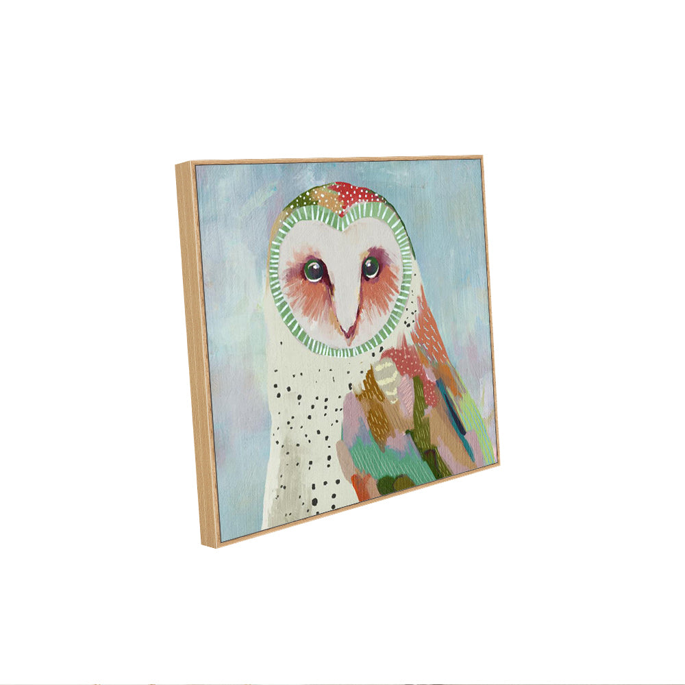 Whimsical Barn Owl – Vibrant & Artistic Owl Painting Canvas Wall Art
