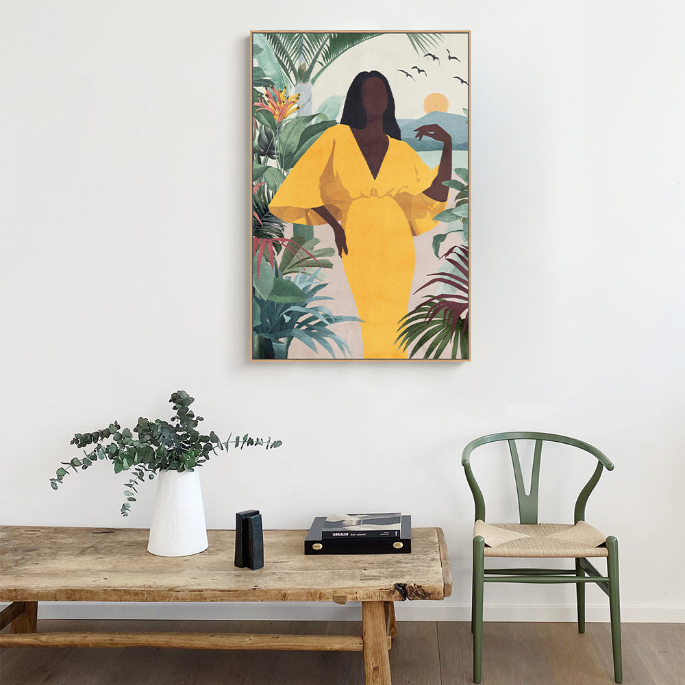 Vibrant and Sophisticated - Tropical Woman Canvas Wall Art