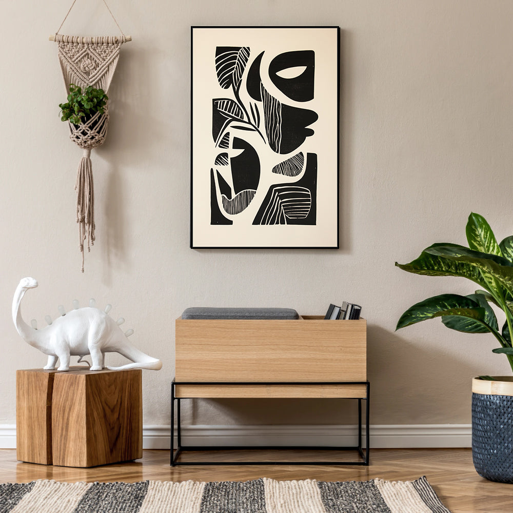 Modern Black and White Canvas Wall Art