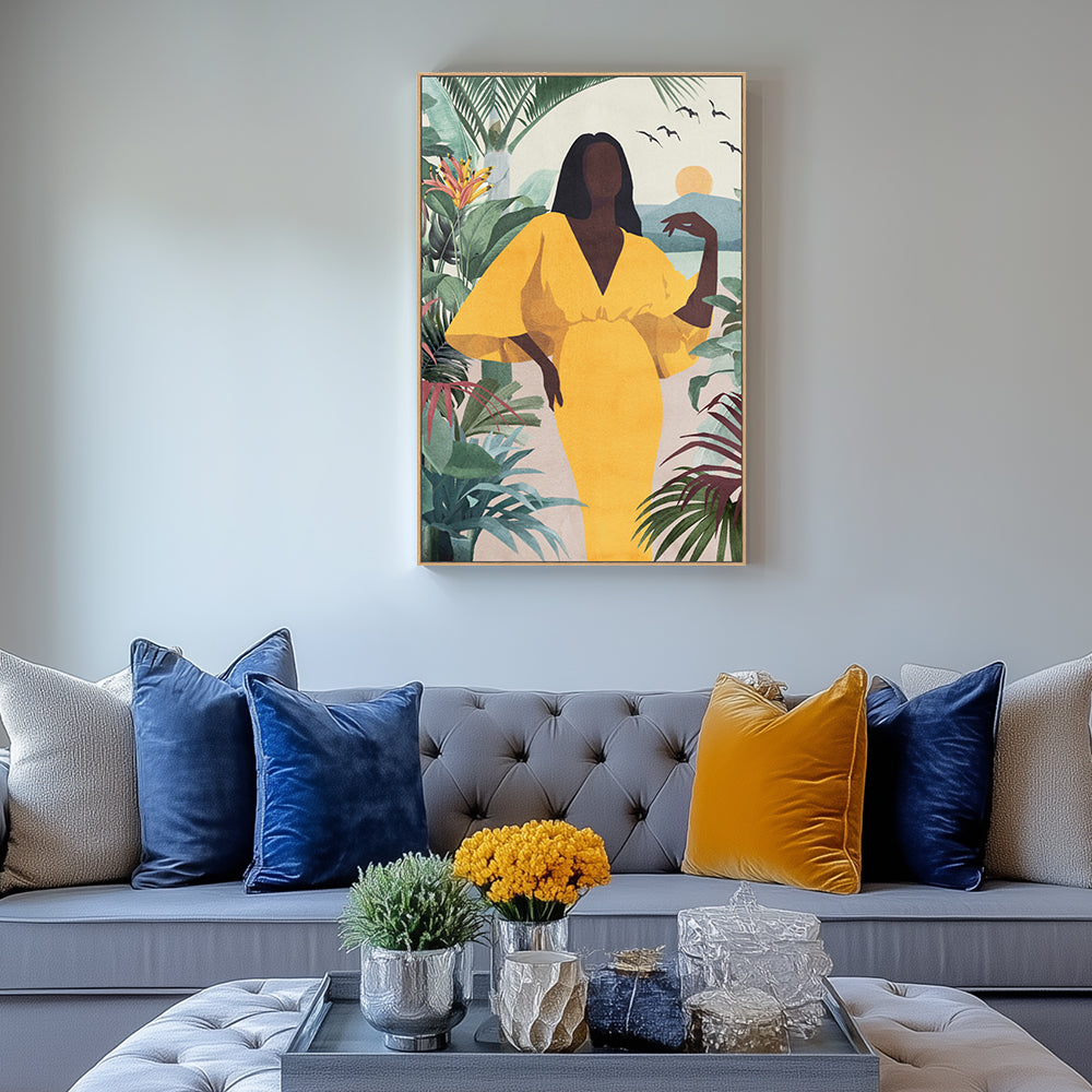 Vibrant and Sophisticated - Tropical Woman Canvas Wall Art