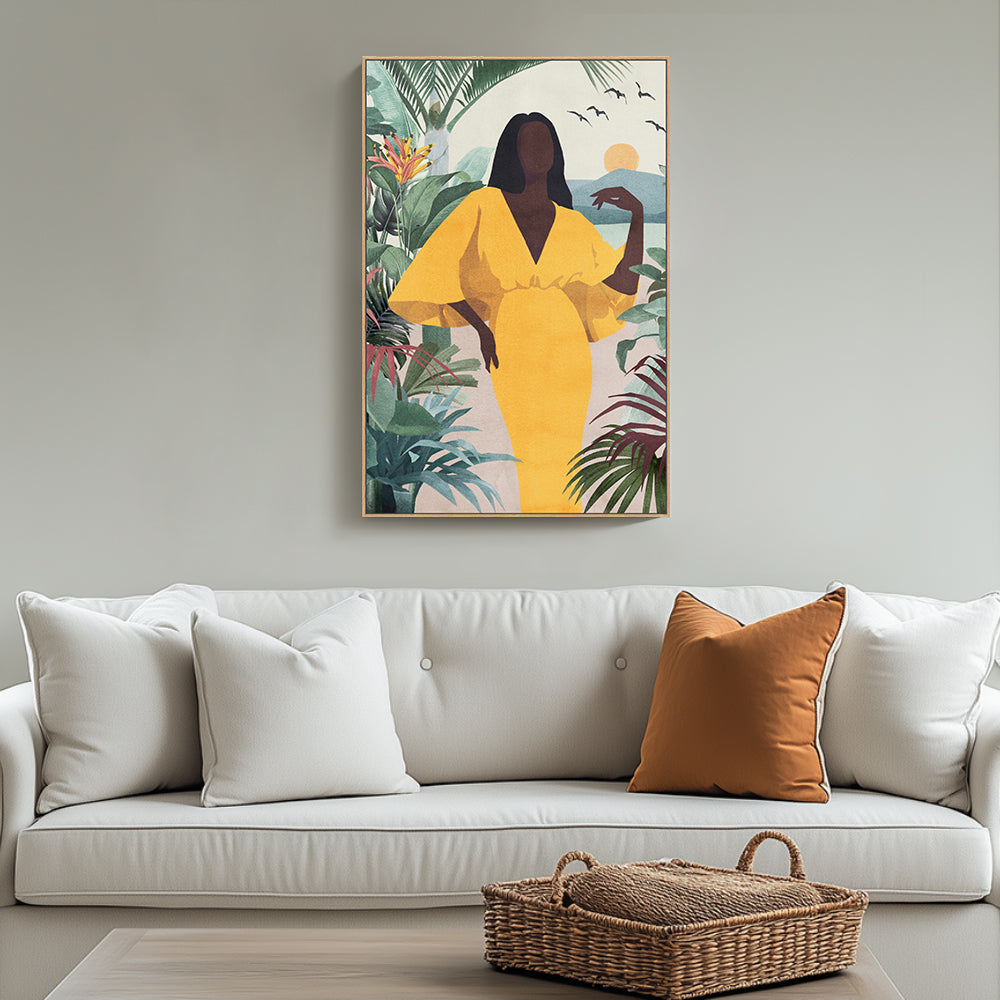Vibrant and Sophisticated - Tropical Woman Canvas Wall Art