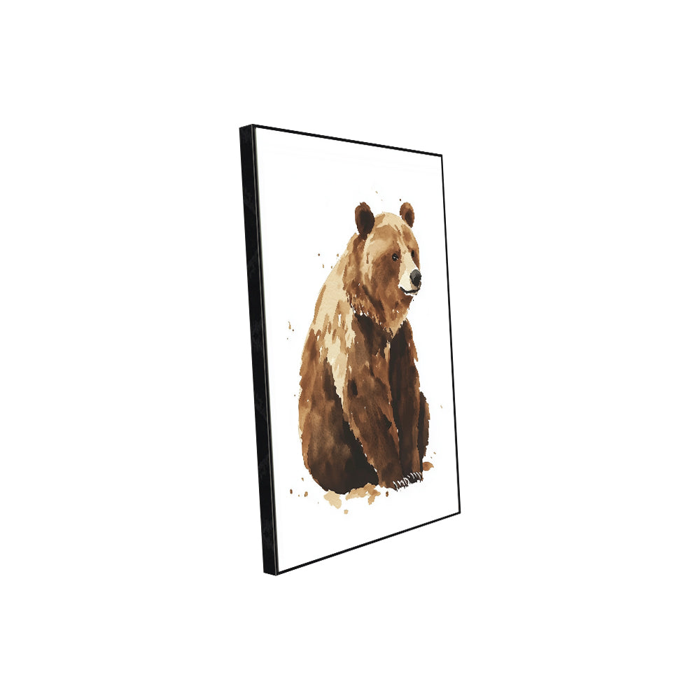 Watercolor Grizzly Bear – Rustic Wildlife Elegance Canvas Wall Art
