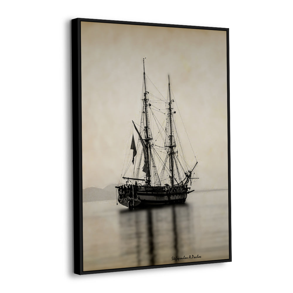 "Majestic Voyage" Vintage Ship Canvas Wall Art