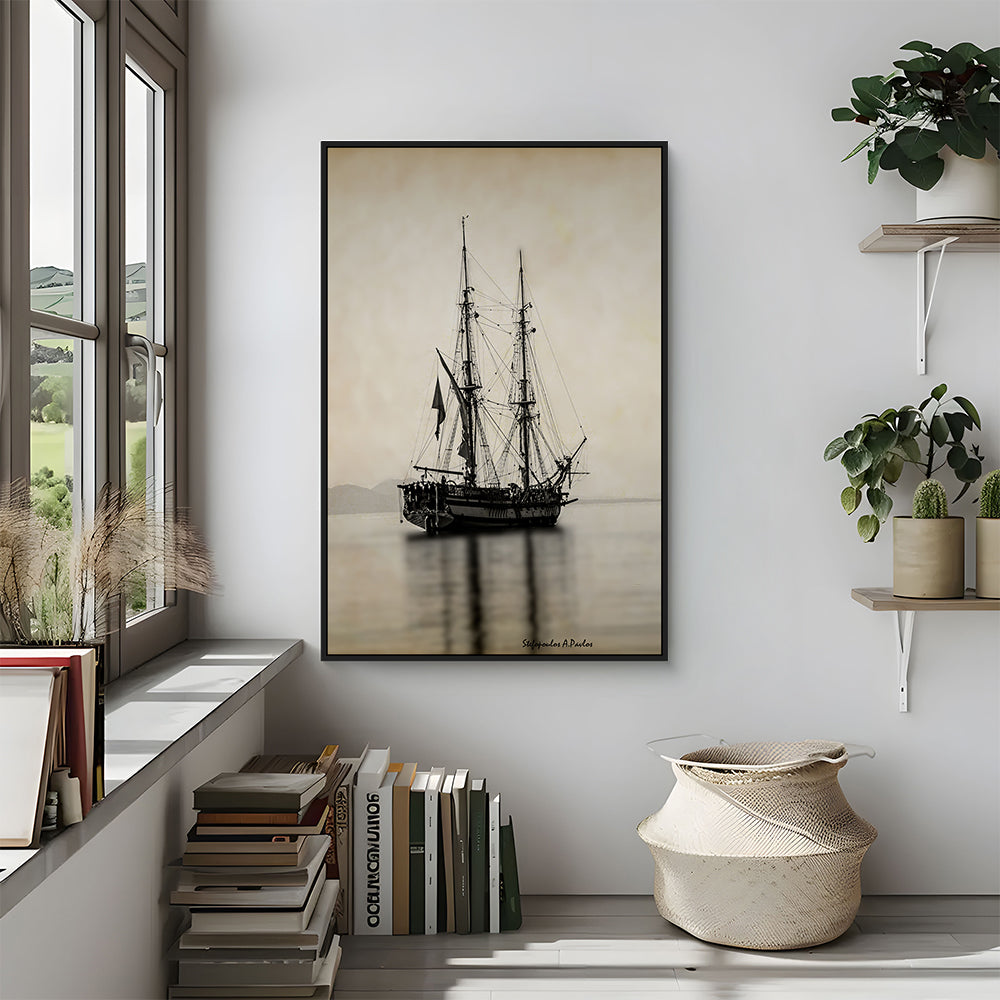"Majestic Voyage" Vintage Ship Canvas Wall Art